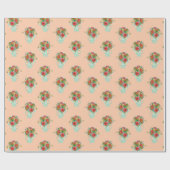 Moederdag Boho Bloemen illustratie roze Cadeaupapier (Vlak)