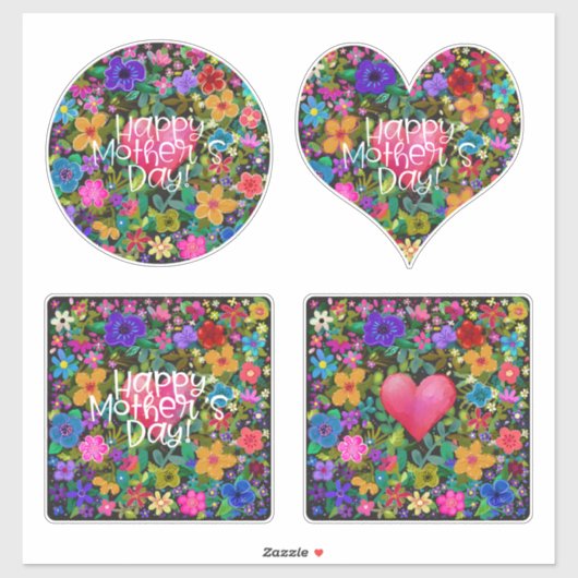 Moederdag Boho Flowers Sticker (Vel)