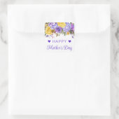 Moederdag Boho Lente Bloemen Vierkante Sticker (Tas)