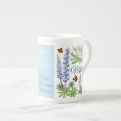 Moederdag Bone China cup bloemen & vlinders Porselein Kop (Voorkant rechts)