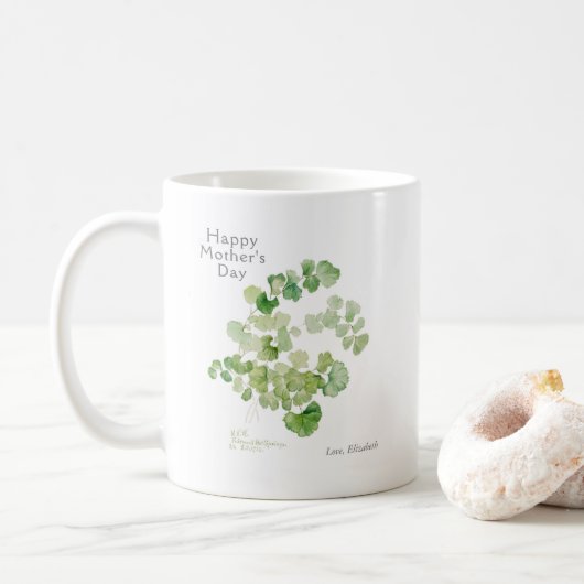 Moederdag Botanische Waterverf Koffiemok (Met donut)