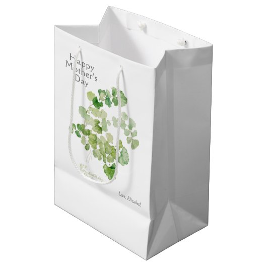 Moederdag Botanische Waterverf Medium Cadeauzakje (Voorkant Gekanteld)