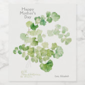 Moederdag Botanische Waterverf Wijn Etiket (Enkel label)