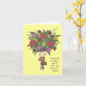 Moederdag Bouquet Flowers Little Hands Mama Kaart (Gele Bloem)