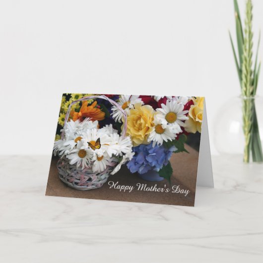 Moederdag Bouquet Folded Wenskaart Kaart (Voorkant)