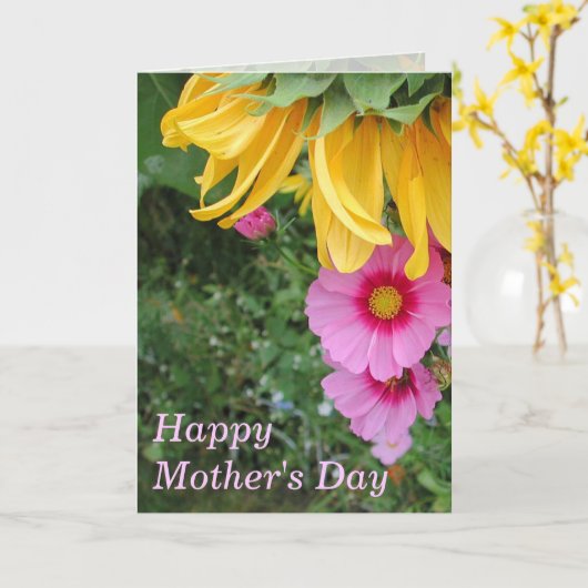 Moederdag Bouquet Kaart (Gele Bloem)