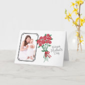 Moederdag Bouquet Red Roses Custom Photo Kaart (Gele Bloem)