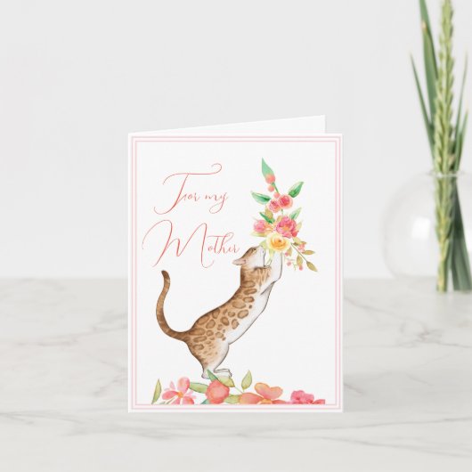 Moederdag Bouquet uit het Wenskaart van de kat Kaart (Voorkant)