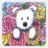 Moederdag Bouquet Vierkante Sticker (Voorkant)