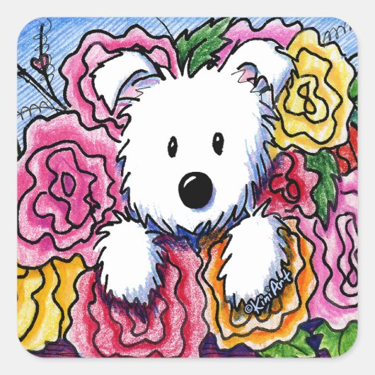 Moederdag Bouquet Vierkante Sticker (Voorkant)