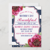 Moederdag Breakfast Invitation Flat Card Kaart (Voorkant)