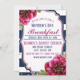 Moederdag Breakfast Invitation Flat Card Kaart