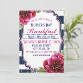 Moederdag Breakfast Invitation Flat Card Kaart (Staand voorkant)