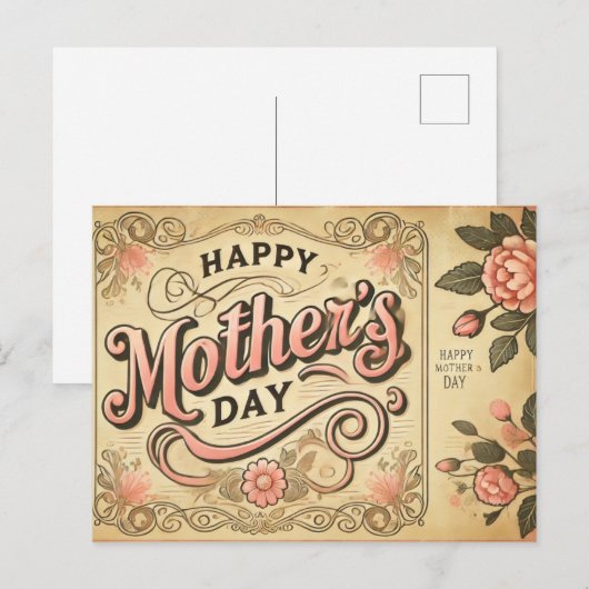  Moederdag Briefkaart (Voorkant / Achterkant)