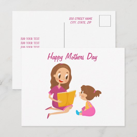 Moederdag Briefkaart (Voorkant / Achterkant)