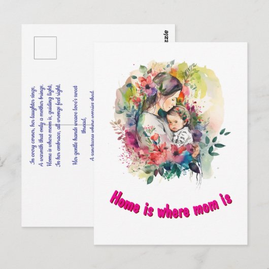 Moederdag Briefkaart (Voorkant / Achterkant)