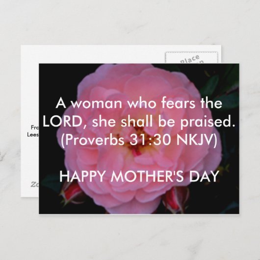 Moederdag Briefkaart (Voorkant / Achterkant)