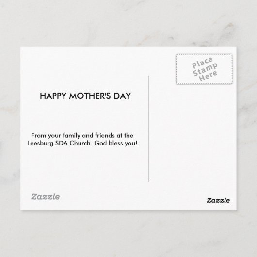 Moederdag Briefkaart (Achterkant)