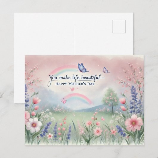 Moederdag briefkaart (Voorkant / Achterkant)