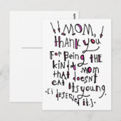 Moederdag Briefkaart (Voorkant / Achterkant)