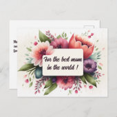 Moederdag Briefkaart met Floral Bouquet Design (Voorkant / Achterkant)