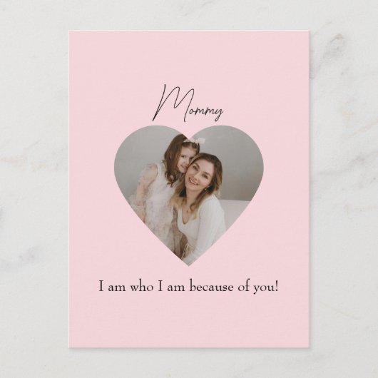 Moederdag Briefkaart met hartfoto (Voorkant)