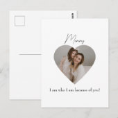 Moederdag Briefkaart met hartfoto (Voorkant / Achterkant)