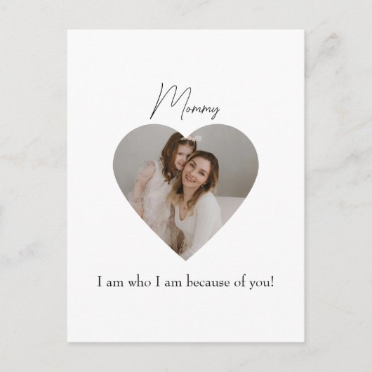 Moederdag Briefkaart met hartfoto (Voorkant)