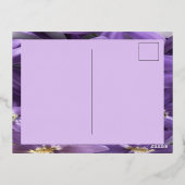 Moederdag Briefkaart Paarse flora en goudolie (Achterkant)