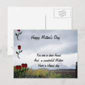Moederdag briefkaart-vriend briefkaart (Voorkant / Achterkant)