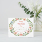 Moederdag Briefkaart Waterverf Floral Lijst (Staand voorkant)