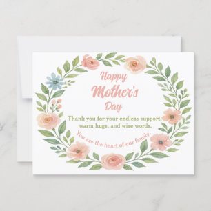 Moederdag Briefkaart Waterverf Floral Lijst