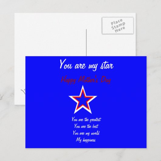 Moederdag briefkaarten (Voorkant / Achterkant)