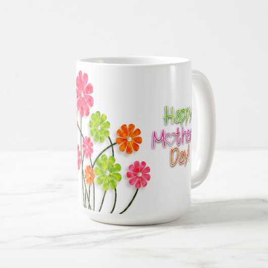 Moederdag - Bright vun bloemen Koffiemok (Voorkant rechts)