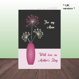 Moederdag-Britse bloemen in vase modern Kaart