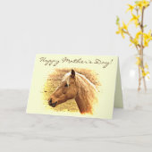 Moederdag Brown Horse Animal Kaart (Gele Bloem)