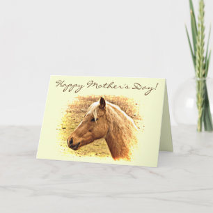 Moederdag Brown Horse Animal Kaart