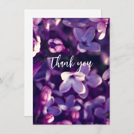 Moederdag, bruiloft, zwangerschap, Lila bloem, Bedankkaart (Voorkant / Achterkant)