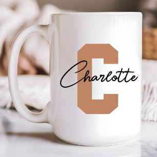 Moederdag Bruiloftsgeschenk met initiële naam Koffiemok