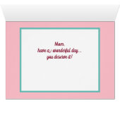 Moederdag, bruinkroze en blauwgroen, fotokaart (Binenzijde Horizontaal (Onderkant))