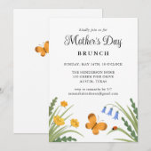 Moederdag Brunch Bloemen lieveheersbeestje vlinder Kaart (Voorkant / Achterkant)