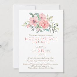 Moederdag Brunch Bloemen Waterverf Kaart
