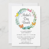 Moederdag Brunch Bloemenguirlande Krans  Kaart (Voorkant)
