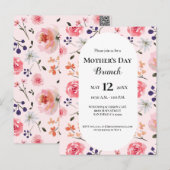 Moederdag brunch bloemenroze op maat briefkaart (Voorkant / Achterkant)