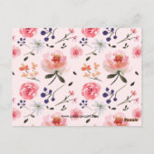 Moederdag brunch bloemenroze op maat briefkaart (Achterkant)