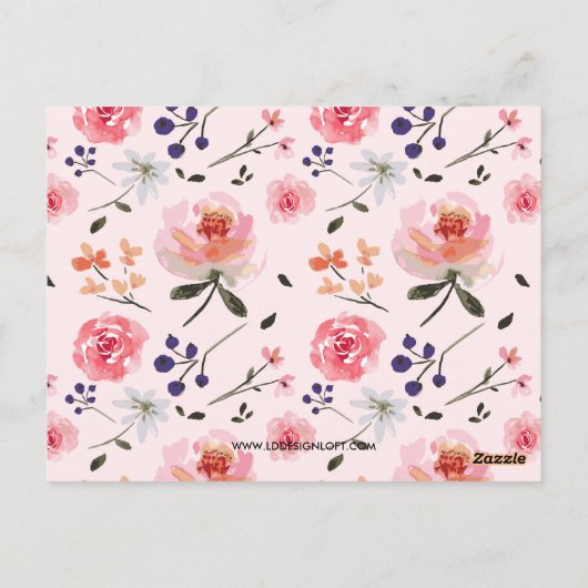 Moederdag brunch bloemenroze op maat briefkaart (Achterkant)