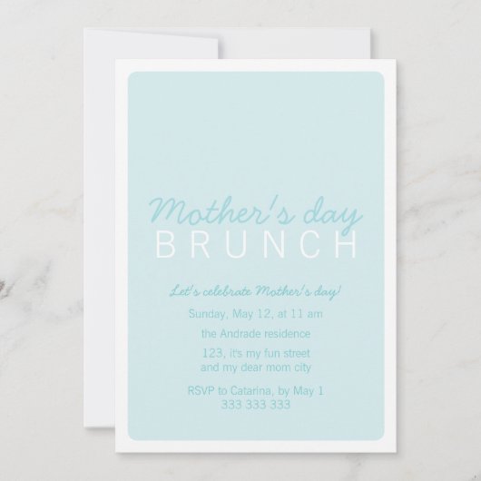 moederdag Brunch Blue White Volledig  Kaart (Voorkant)
