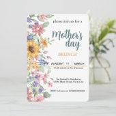 Moederdag Brunch blush Floral Sunflower Kaart (Staand voorkant)