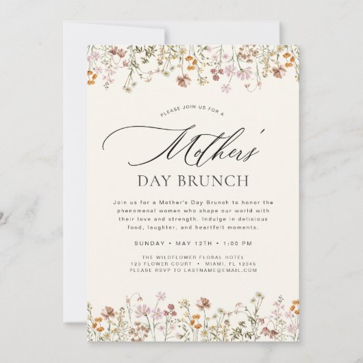 Moederdag Brunch Boho Terracotta Kaart (Voorkant)