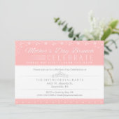 moederdag Brunch Celebration Invitation - Roze Kaart (Staand voorkant)